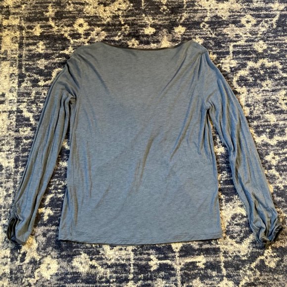 Vintage John Galliano semi sheer long sleeve shirt - Slate Blue - Size Large - Picture 4 of 10